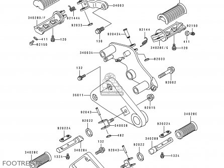 FOOTRESTS - EN500A6 VULCAN500 1995 USA CALIFORNIA CANADA