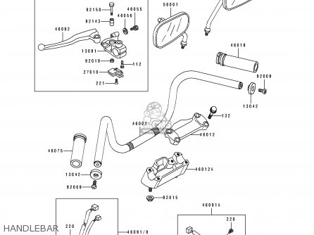 HANDLEBAR - EN500A6 VULCAN500 1995 USA CALIFORNIA CANADA