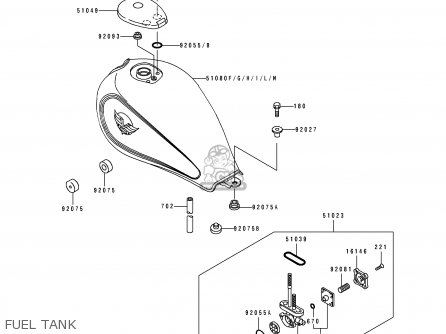FUEL TANK - EN500A6 VULCAN500 1995 USA CALIFORNIA CANADA