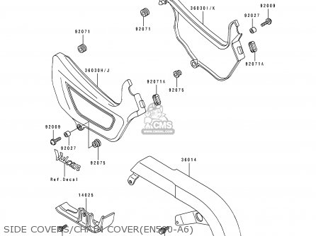 SIDE COVERS/CHAIN COVER(EN500-A6) - EN500A6 VULCAN500 1995 USA CALIFORNIA CANADA