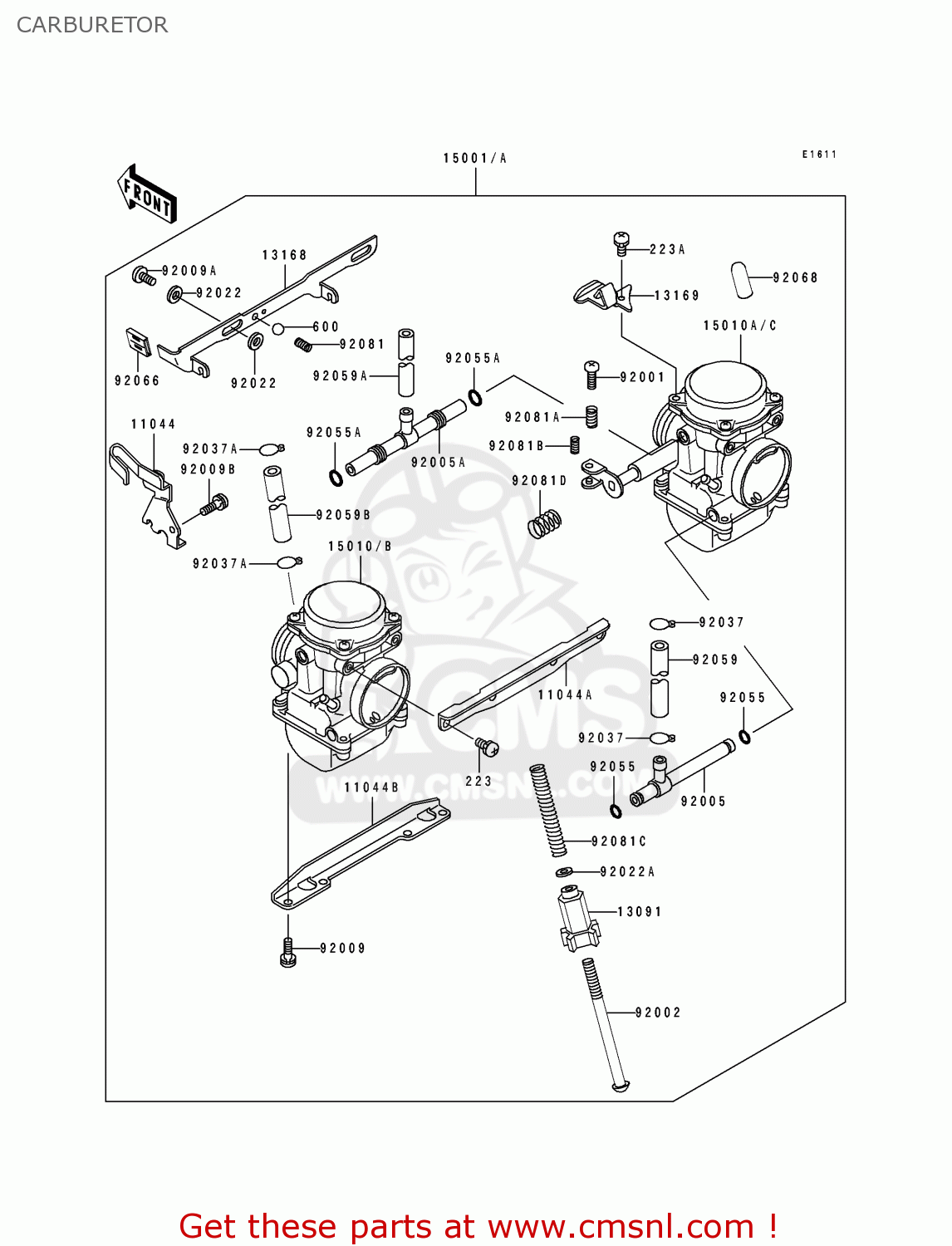 CARBURETOR EN500A7 VULCAN500 1996 USA CALIFORNIA