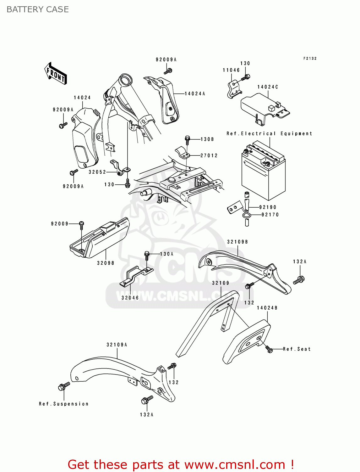 BATTERY CASE EN500A7 VULCAN500 1996 USA CALIFORNIA