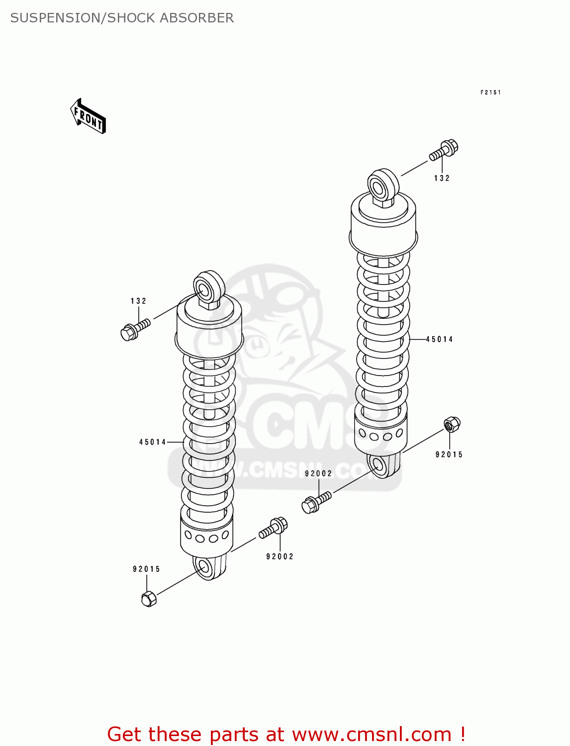 SUSPENSION/SHOCK ABSORBER EN500A7 VULCAN500 1996 USA CALIFORNIA