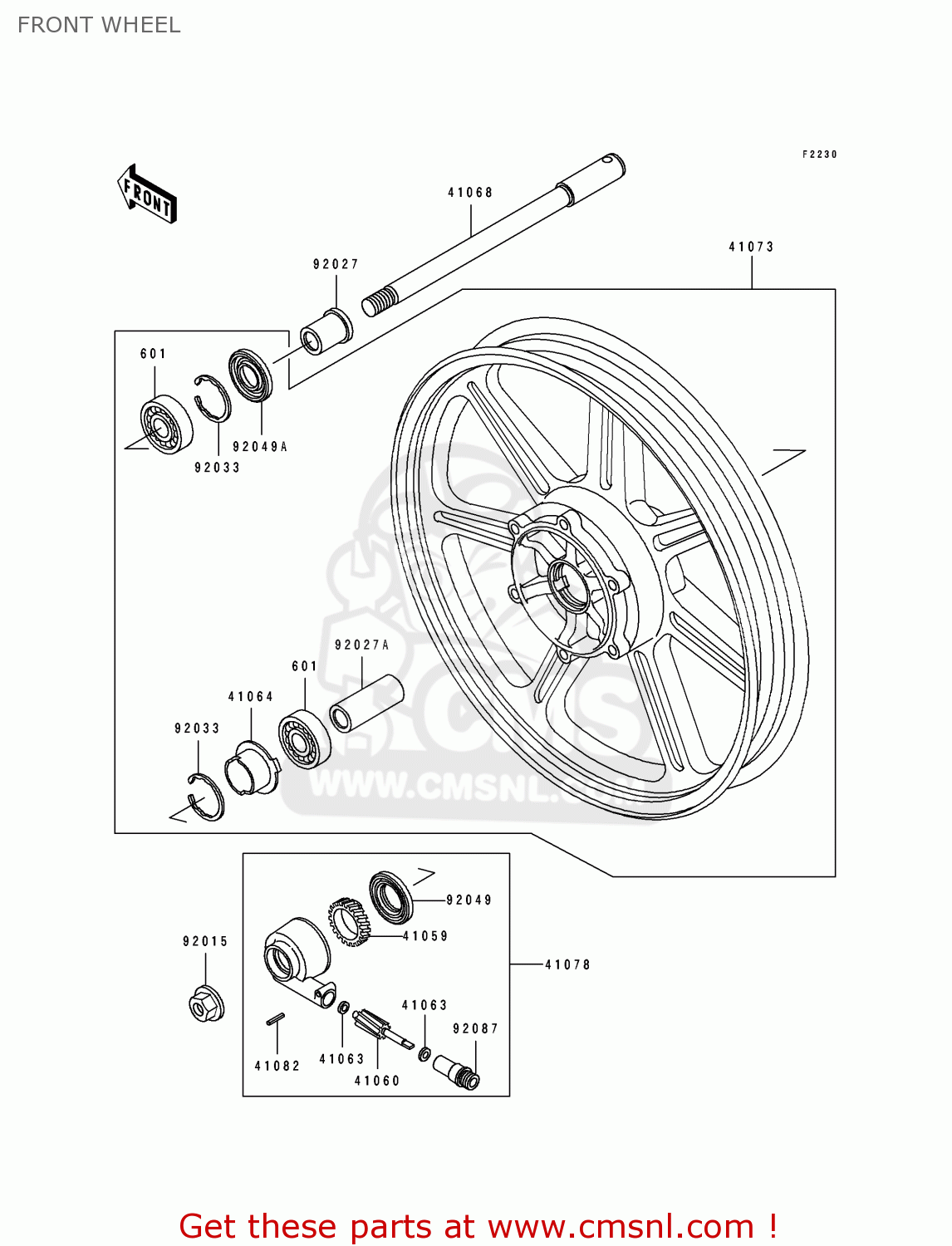 FRONT WHEEL EN500A7 VULCAN500 1996 USA CALIFORNIA