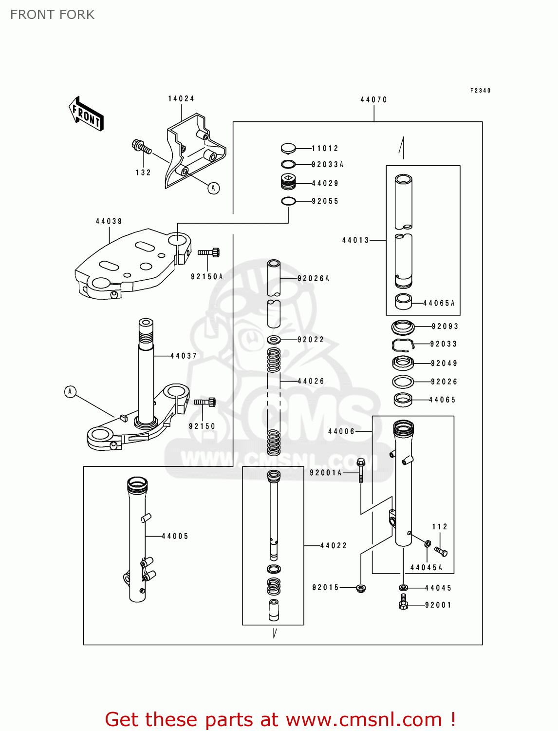 FRONT FORK EN500A7 VULCAN500 1996 USA CALIFORNIA