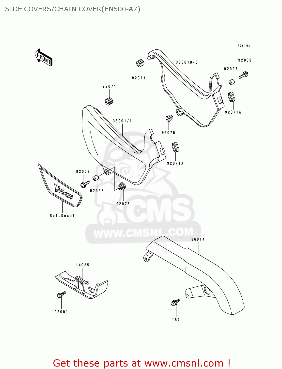 SIDE COVERS/CHAIN COVER(EN500-A7) EN500A7 VULCAN500 1996 USA CALIFORNIA