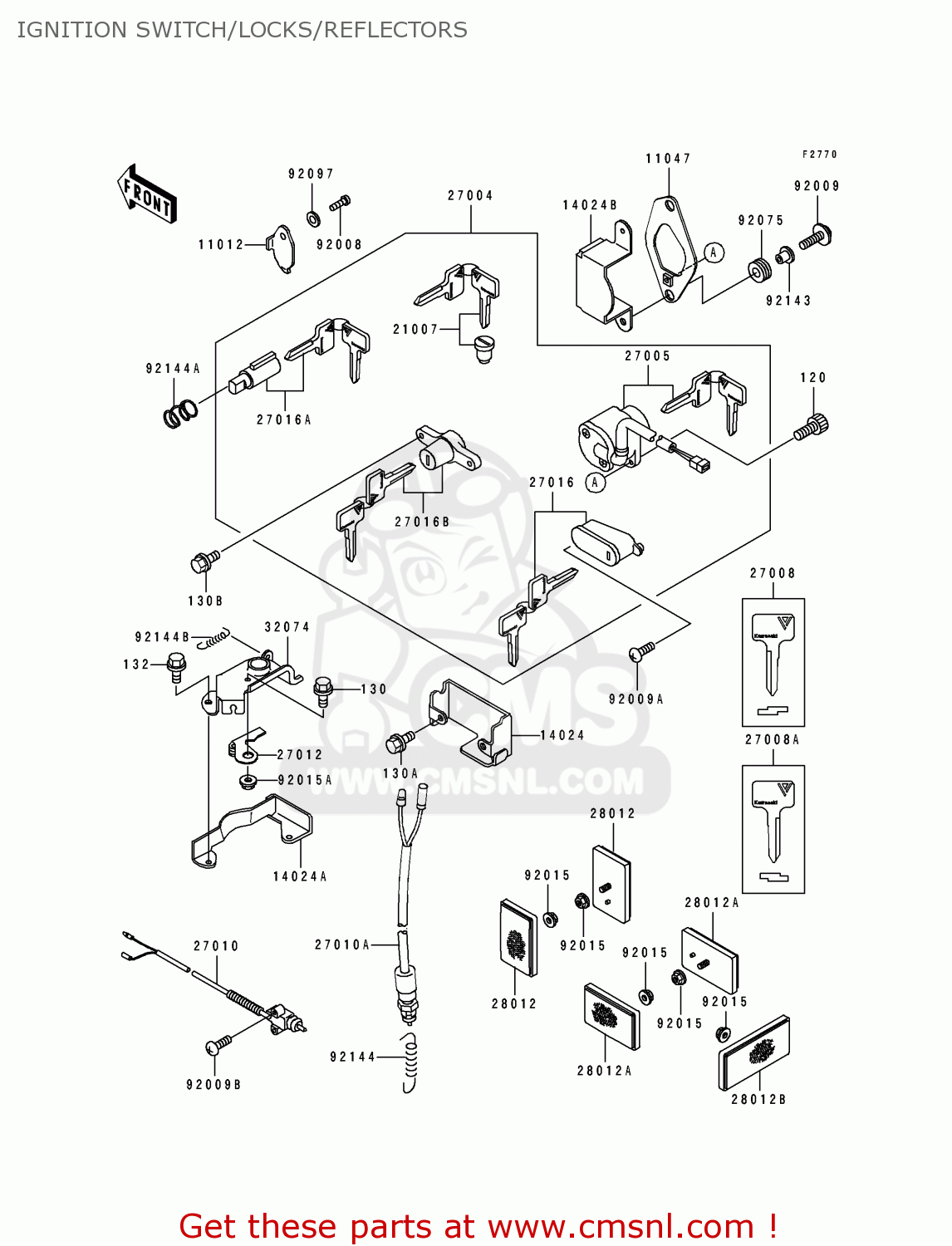 IGNITION SWITCH/LOCKS/REFLECTORS EN500A7 VULCAN500 1996 USA CALIFORNIA