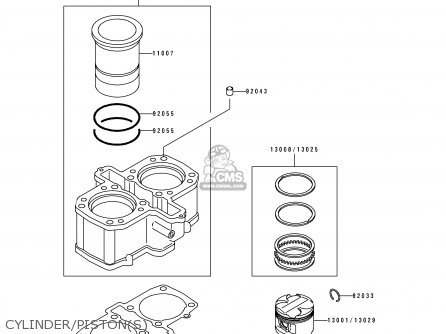 CYLINDER/PISTON(S) - EN500A7 VULCAN500 1996 USA CALIFORNIA