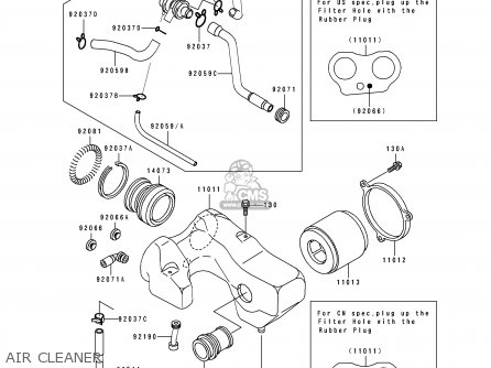 AIR CLEANER - EN500A7 VULCAN500 1996 USA CALIFORNIA