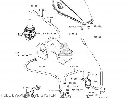 FUEL EVAPORATIVE SYSTEM - EN500A7 VULCAN500 1996 USA CALIFORNIA