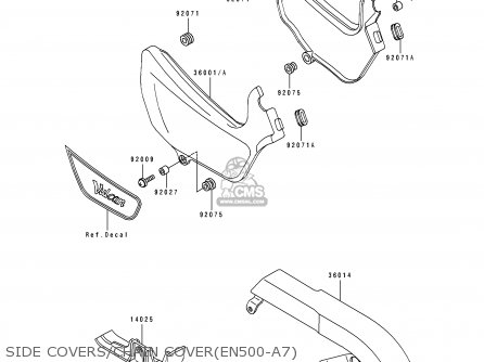 SIDE COVERS/CHAIN COVER(EN500-A7) - EN500A7 VULCAN500 1996 USA CALIFORNIA