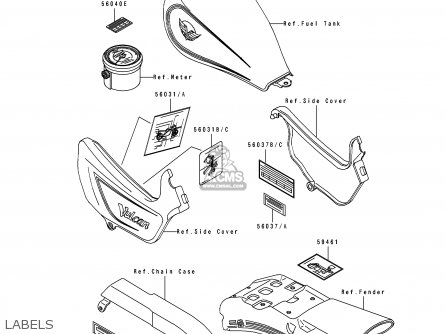 LABELS - EN500A7 VULCAN500 1996 USA CALIFORNIA