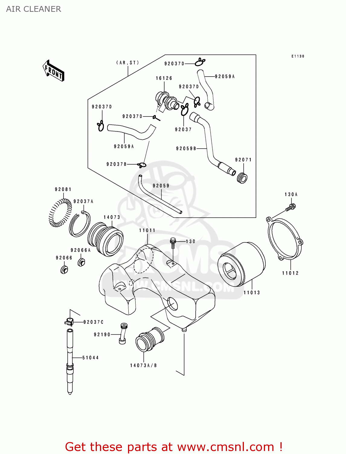 AIR CLEANER EN500B1 1994 EUROPE UK FR NL AR FG GR IT NR SD SP ST