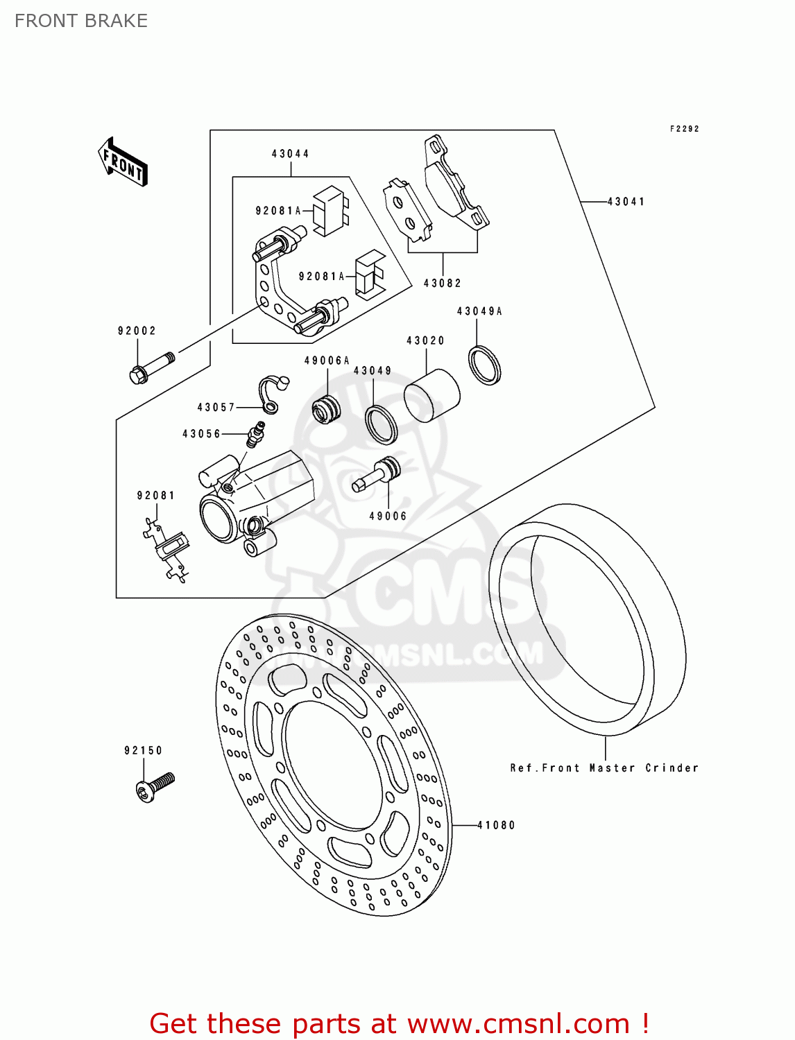 FRONT BRAKE EN500B1 1994 EUROPE UK FR NL AR FG GR IT NR SD SP ST