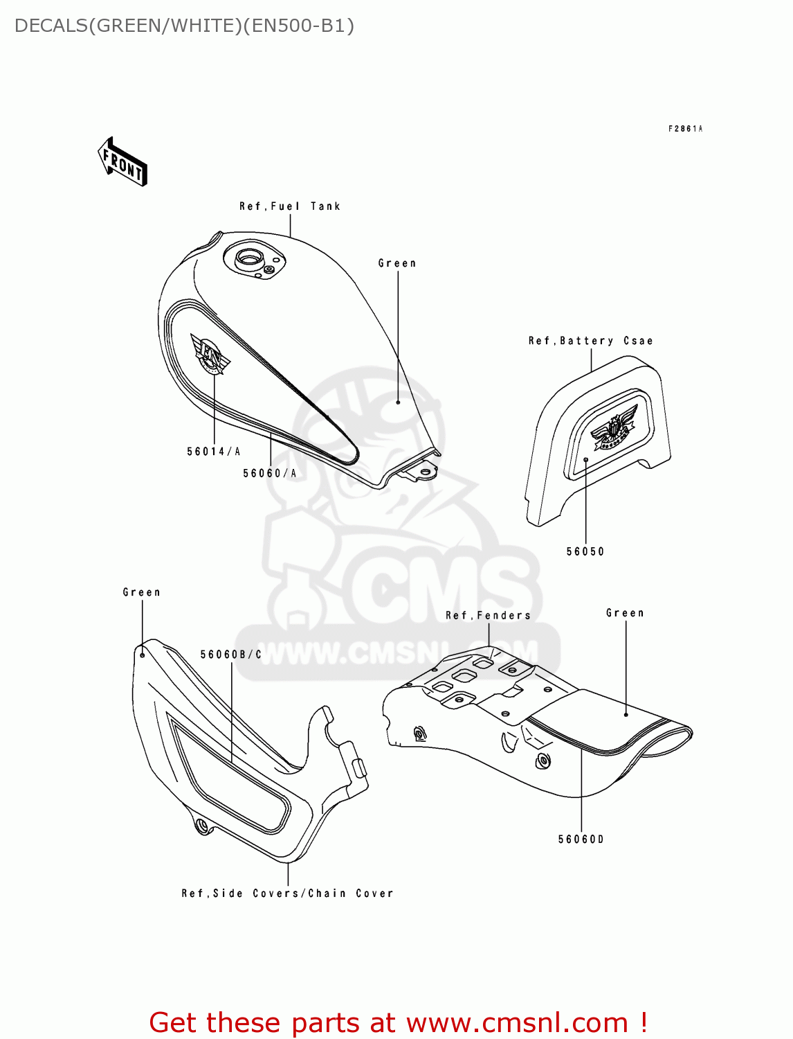 DECALS(GREEN/WHITE)(EN500-B1) EN500B1 1994 EUROPE UK FR NL AR FG GR IT NR SD SP ST