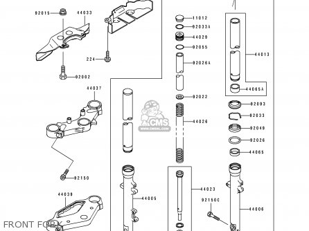 FRONT FORK - EN500B1 1994 EUROPE UK FR NL AR FG GR IT NR SD SP ST