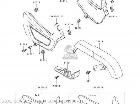 SIDE COVERS/CHAIN COVER(EN500-B1) - EN500B1 1994 EUROPE UK FR NL AR FG GR IT NR SD SP ST