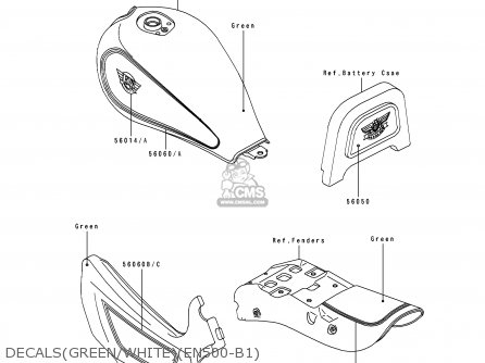 DECALS(GREEN/WHITE)(EN500-B1) - EN500B1 1994 EUROPE UK FR NL AR FG GR IT NR SD SP ST