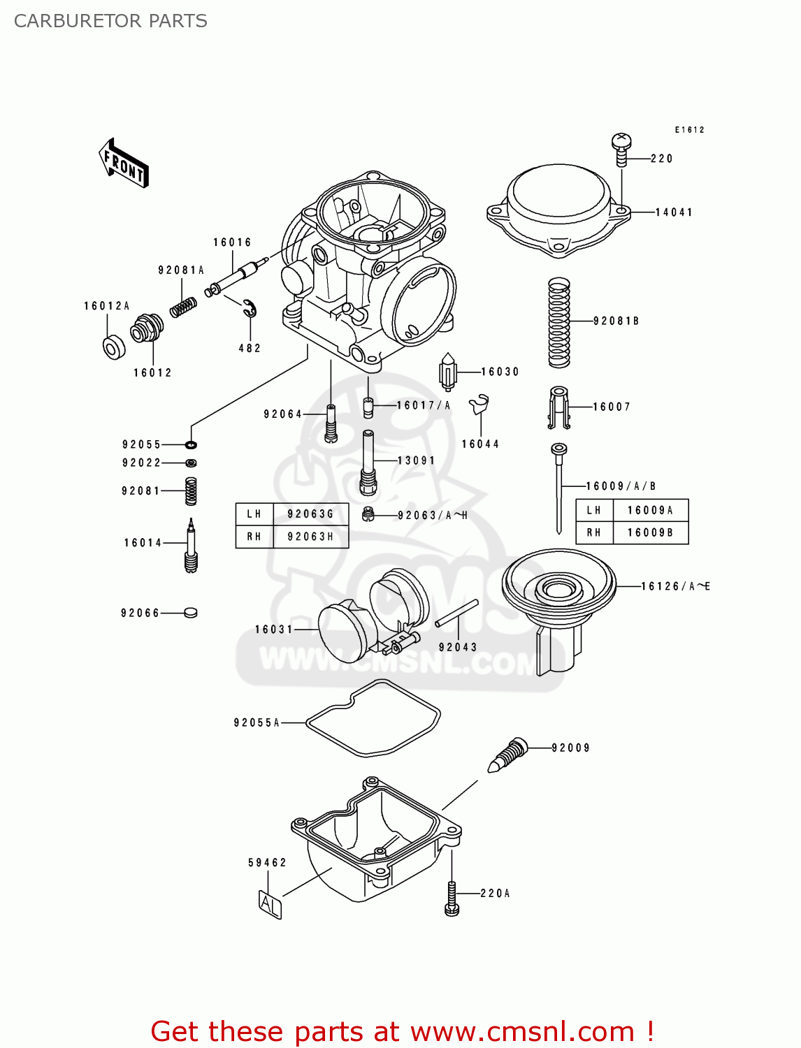 CARBURETOR PARTS EN500B2 1995 EUROPE UK FR NL AR FG GR IT NR SD SP ST