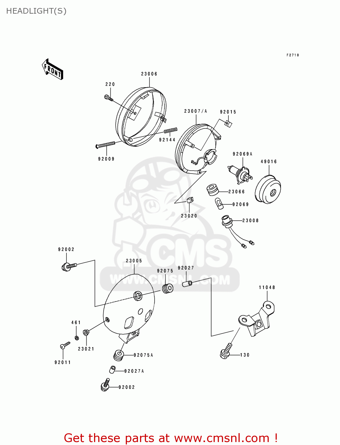 HEADLIGHT(S) EN500B2 1995 EUROPE UK FR NL AR FG GR IT NR SD SP ST
