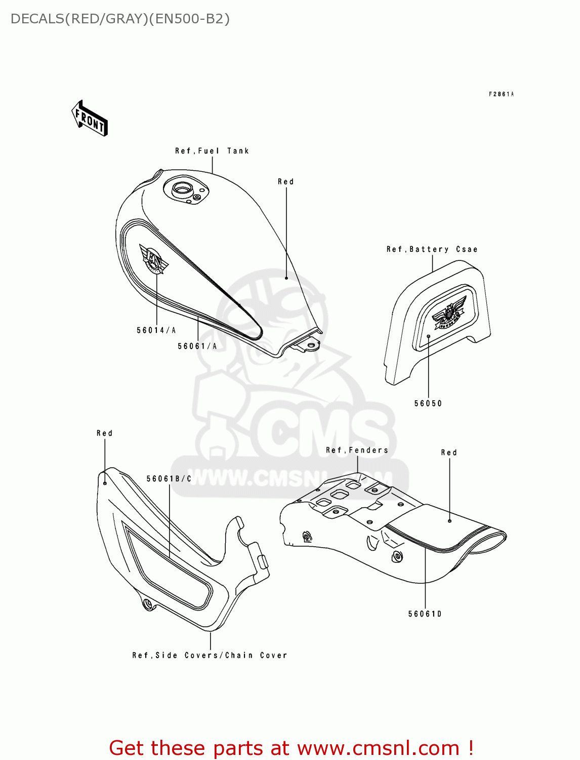 DECALS(RED/GRAY)(EN500-B2) EN500B2 1995 EUROPE UK FR NL AR FG GR IT NR SD SP ST