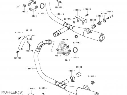 MUFFLER(S) - EN500B2 1995 EUROPE UK FR NL AR FG GR IT NR SD SP ST