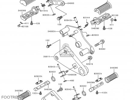 FOOTRESTS - EN500B2 1995 EUROPE UK FR NL AR FG GR IT NR SD SP ST