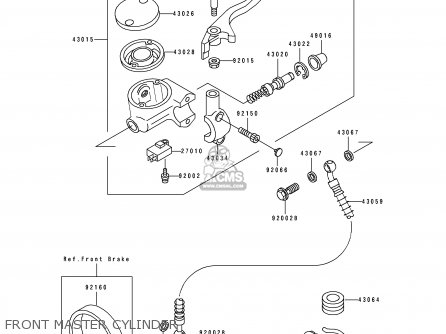 FRONT MASTER CYLINDER - EN500B2 1995 EUROPE UK FR NL AR FG GR IT NR SD SP ST