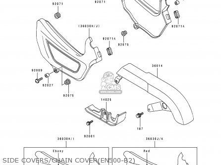 SIDE COVERS/CHAIN COVER(EN500-B2) - EN500B2 1995 EUROPE UK FR NL AR FG GR IT NR SD SP ST