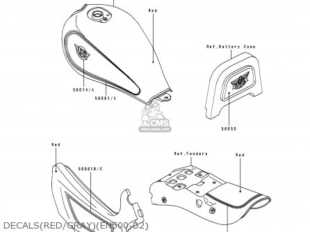 DECALS(RED/GRAY)(EN500-B2) - EN500B2 1995 EUROPE UK FR NL AR FG GR IT NR SD SP ST