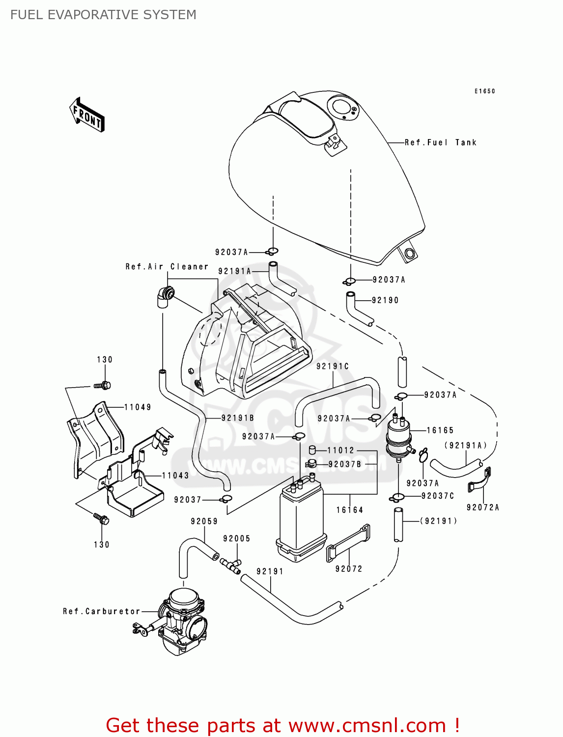FUEL EVAPORATIVE SYSTEM EN500C1 VULCAN500LTD 1996 USA CALIFORNIA CANADA