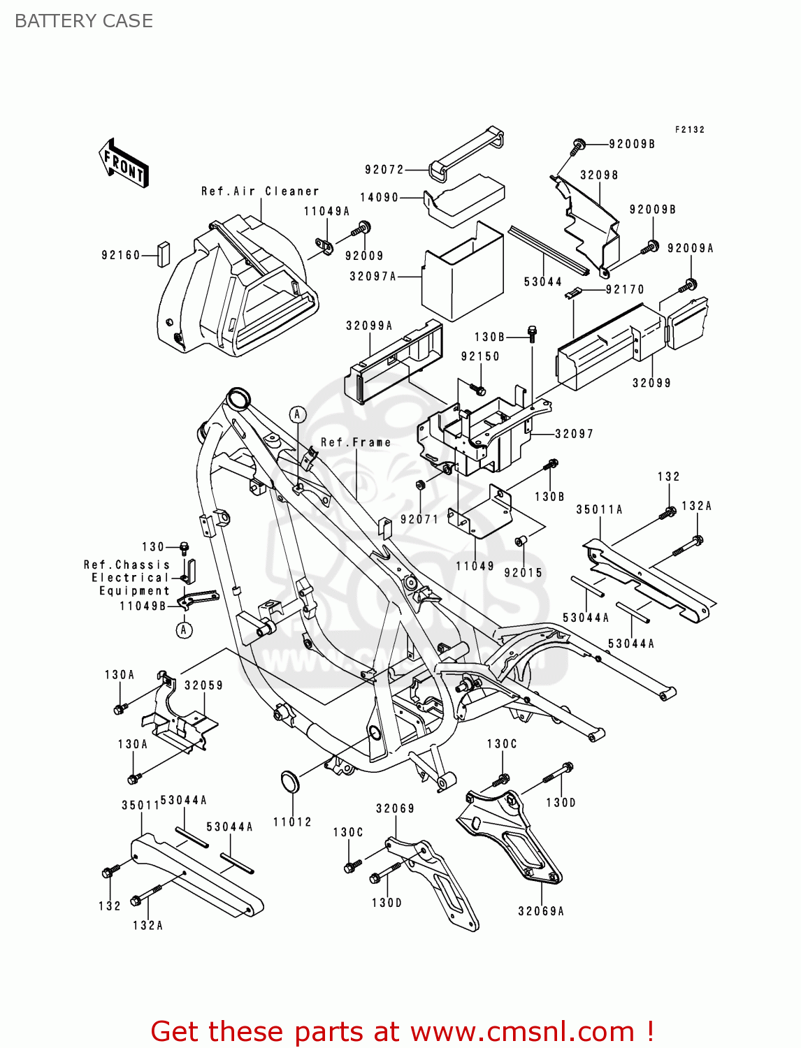 BATTERY CASE EN500C1 VULCAN500LTD 1996 USA CALIFORNIA CANADA