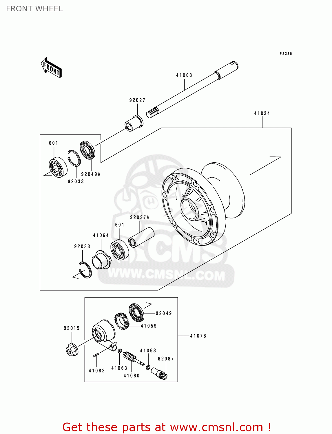 FRONT WHEEL EN500C1 VULCAN500LTD 1996 USA CALIFORNIA CANADA