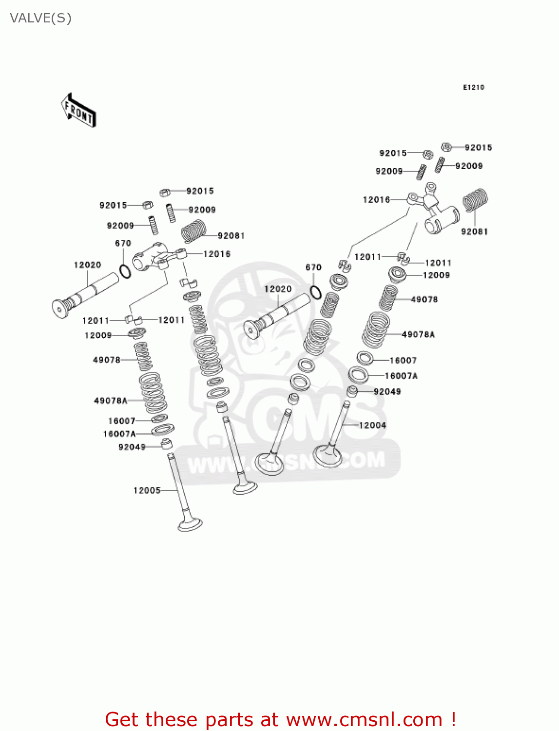 VALVE(S) EN500C10 VULCAN500LTD 2005 USA CALIFORNIA CANADA