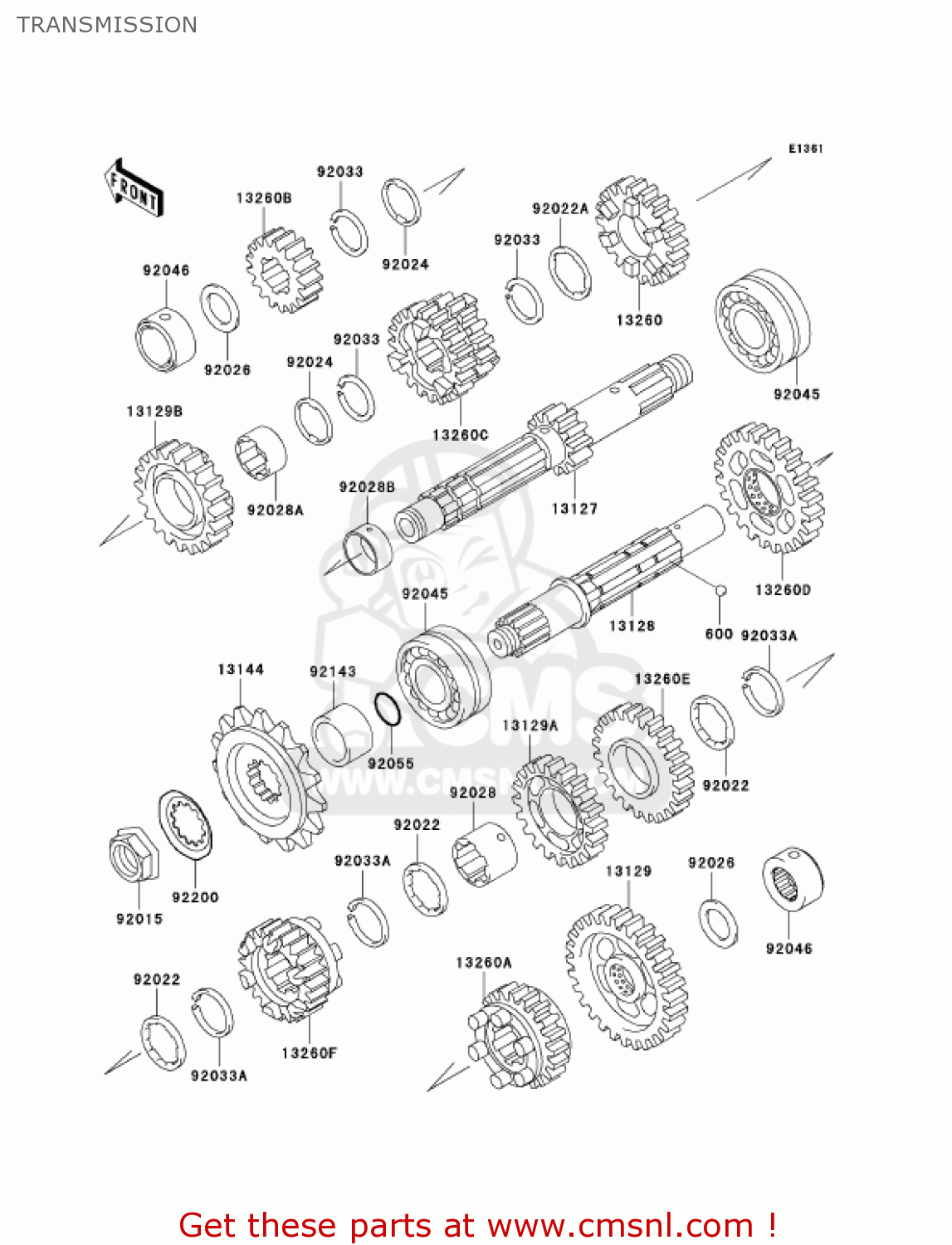 TRANSMISSION EN500C10 VULCAN500LTD 2005 USA CALIFORNIA CANADA