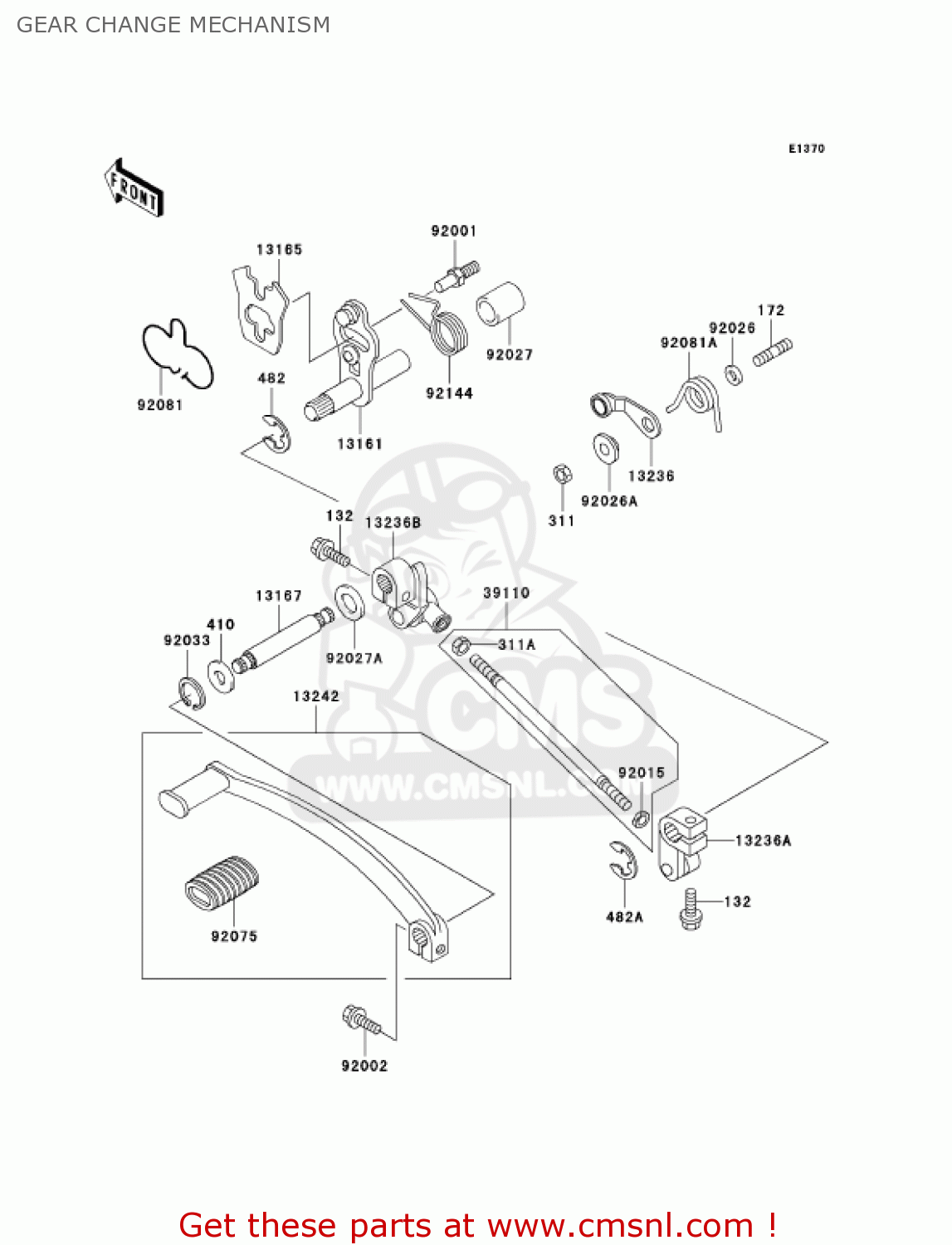 GEAR CHANGE MECHANISM EN500C10 VULCAN500LTD 2005 USA CALIFORNIA CANADA