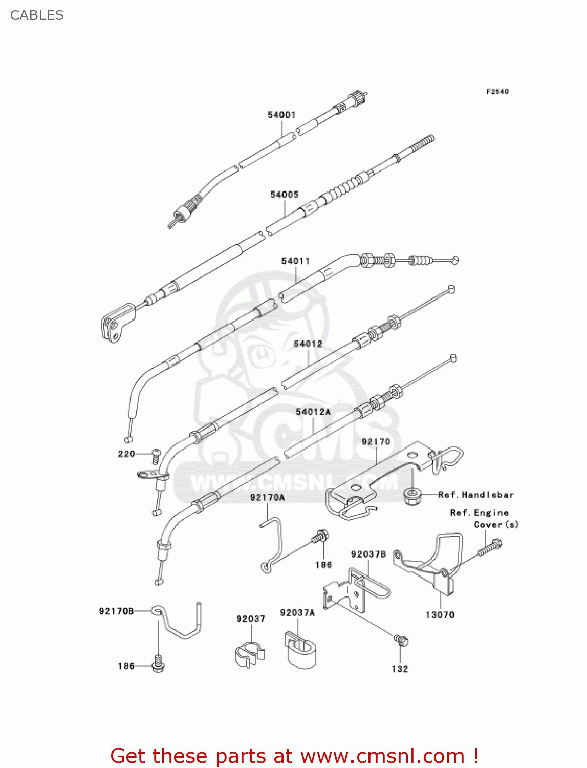 CABLES EN500C10 VULCAN500LTD 2005 USA CALIFORNIA CANADA