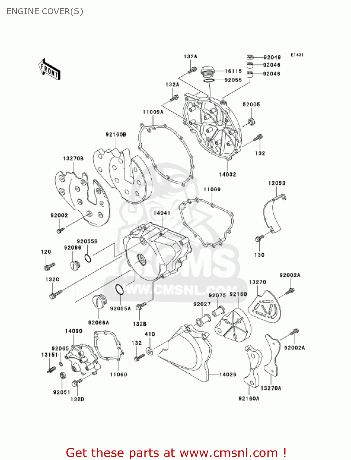 ENGINE COVER(S) EN500C10 VULCAN500LTD 2005 USA CALIFORNIA CANADA