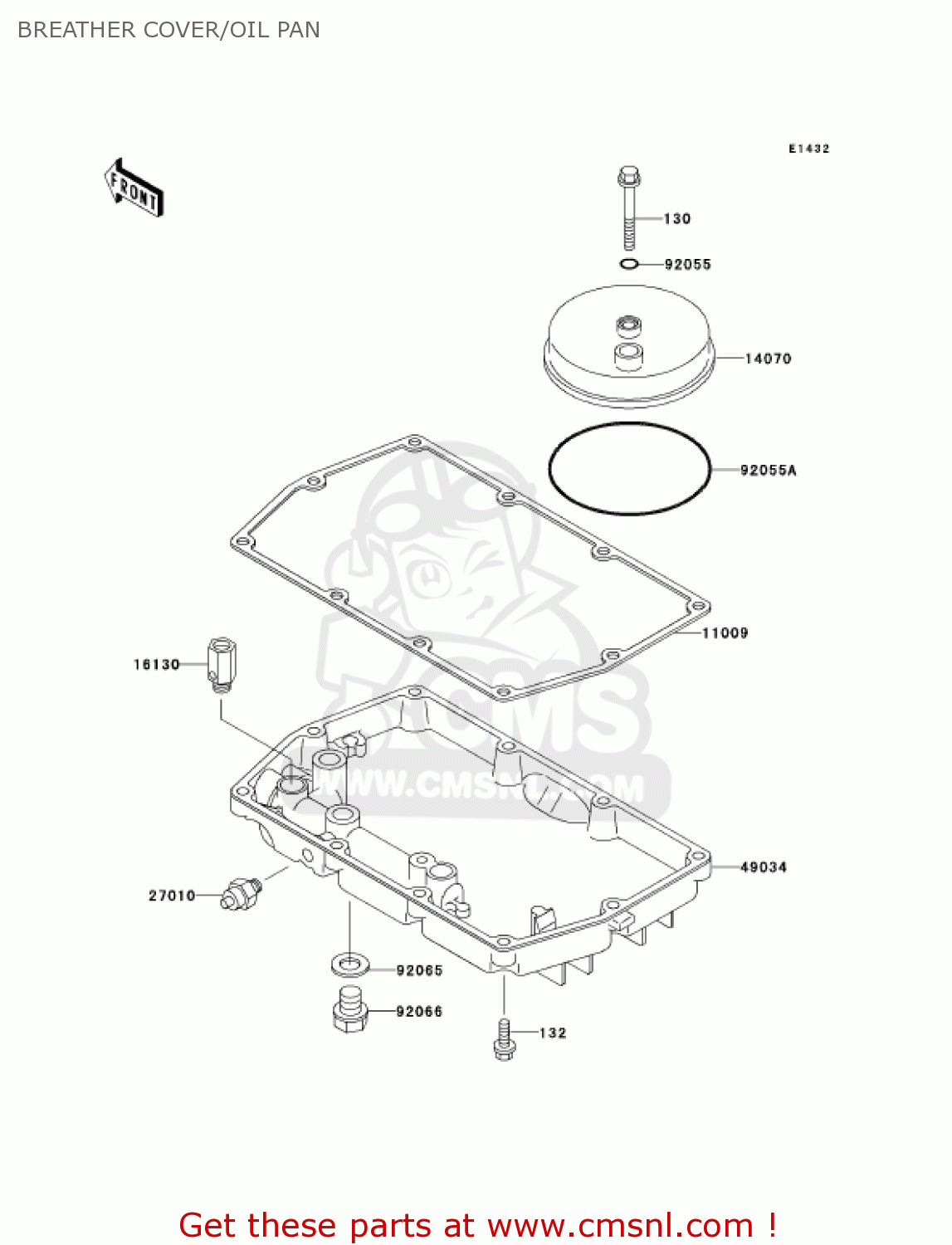 BREATHER COVER/OIL PAN EN500C10 VULCAN500LTD 2005 USA CALIFORNIA CANADA