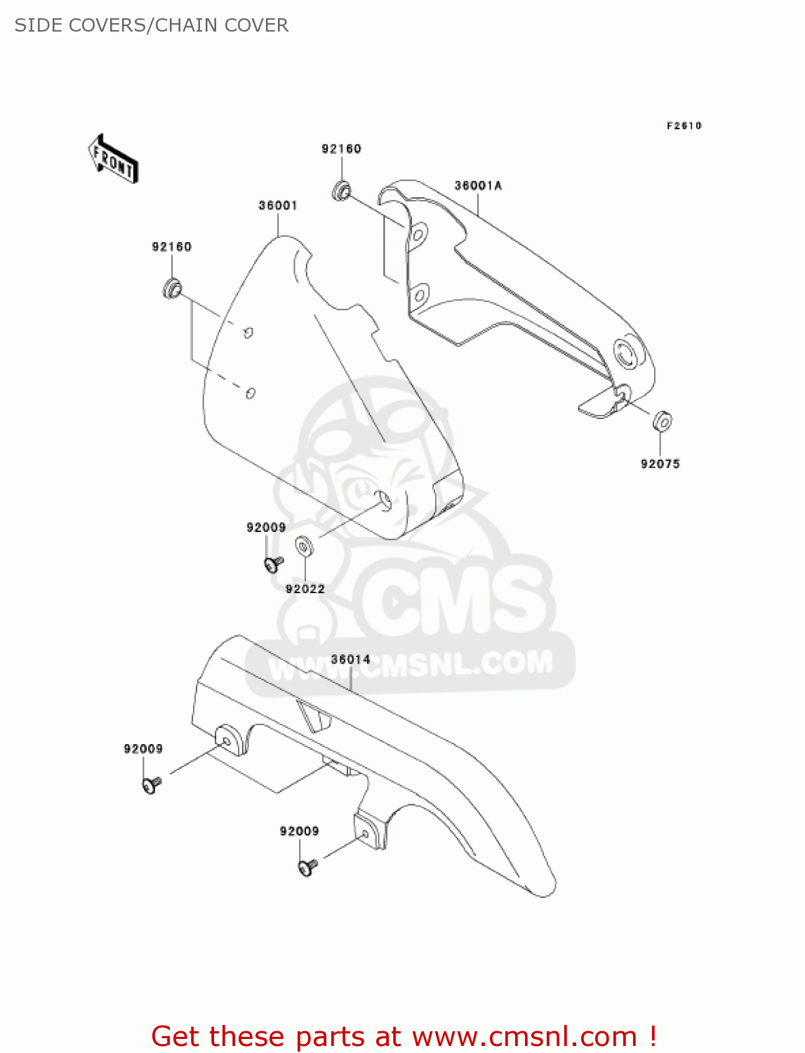 SIDE COVERS/CHAIN COVER EN500C10 VULCAN500LTD 2005 USA CALIFORNIA CANADA