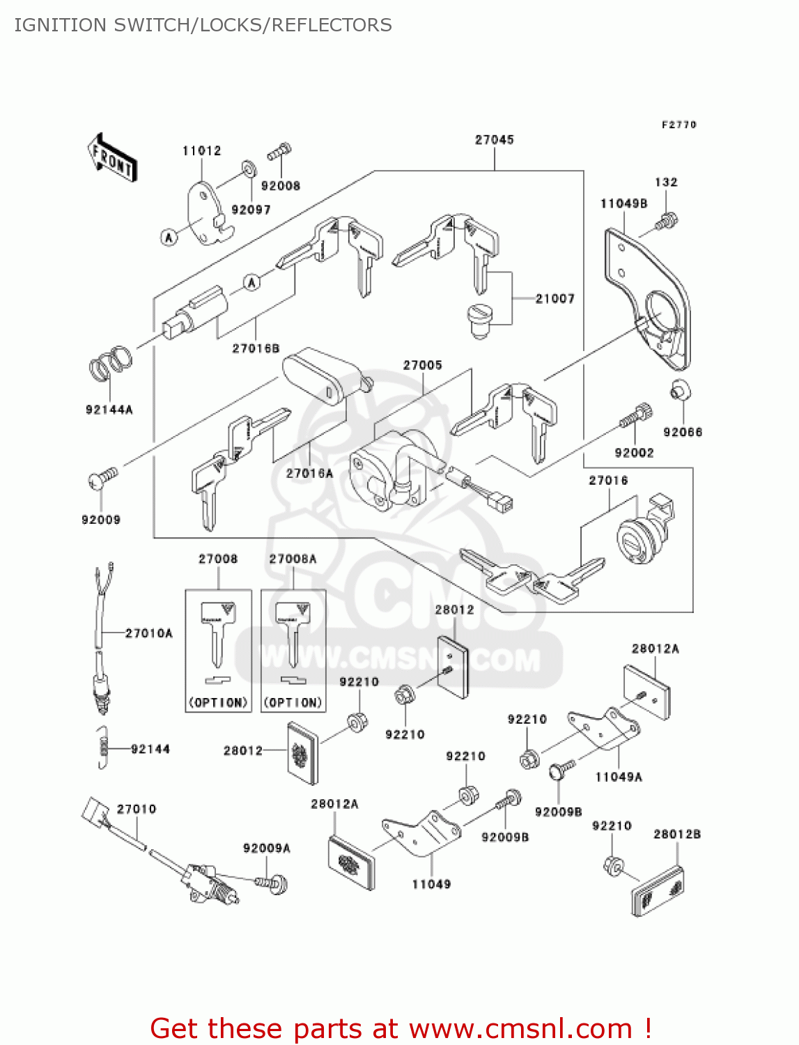 IGNITION SWITCH/LOCKS/REFLECTORS EN500C10 VULCAN500LTD 2005 USA CALIFORNIA CANADA
