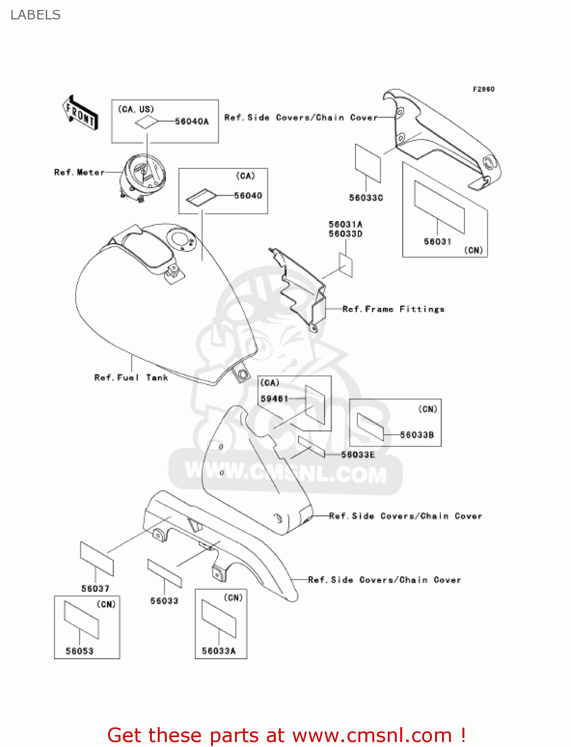 LABELS EN500C10 VULCAN500LTD 2005 USA CALIFORNIA CANADA
