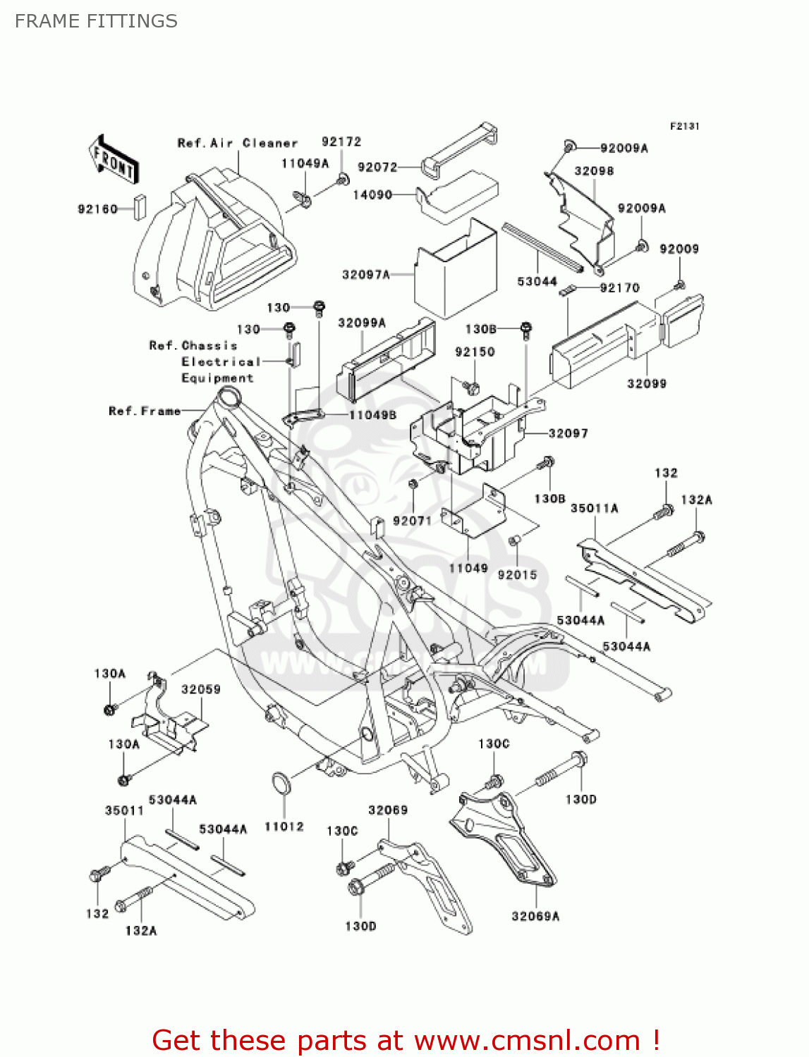 FRAME FITTINGS EN500C10 VULCAN500LTD 2005 USA CALIFORNIA CANADA