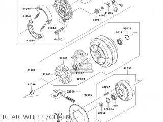 REAR WHEEL/CHAIN - EN500C10 VULCAN500LTD 2005 USA CALIFORNIA CANADA
