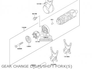 GEAR CHANGE DRUM/SHIFT FORK(S) - EN500C10 VULCAN500LTD 2005 USA CALIFORNIA CANADA