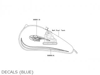 DECALS (BLUE) - EN500C10 VULCAN500LTD 2005 USA CALIFORNIA CANADA