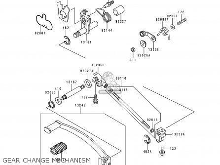 GEAR CHANGE MECHANISM - EN500C2 1997 EUROPE UK FR NL AR FG GR IT NR SD SP ST