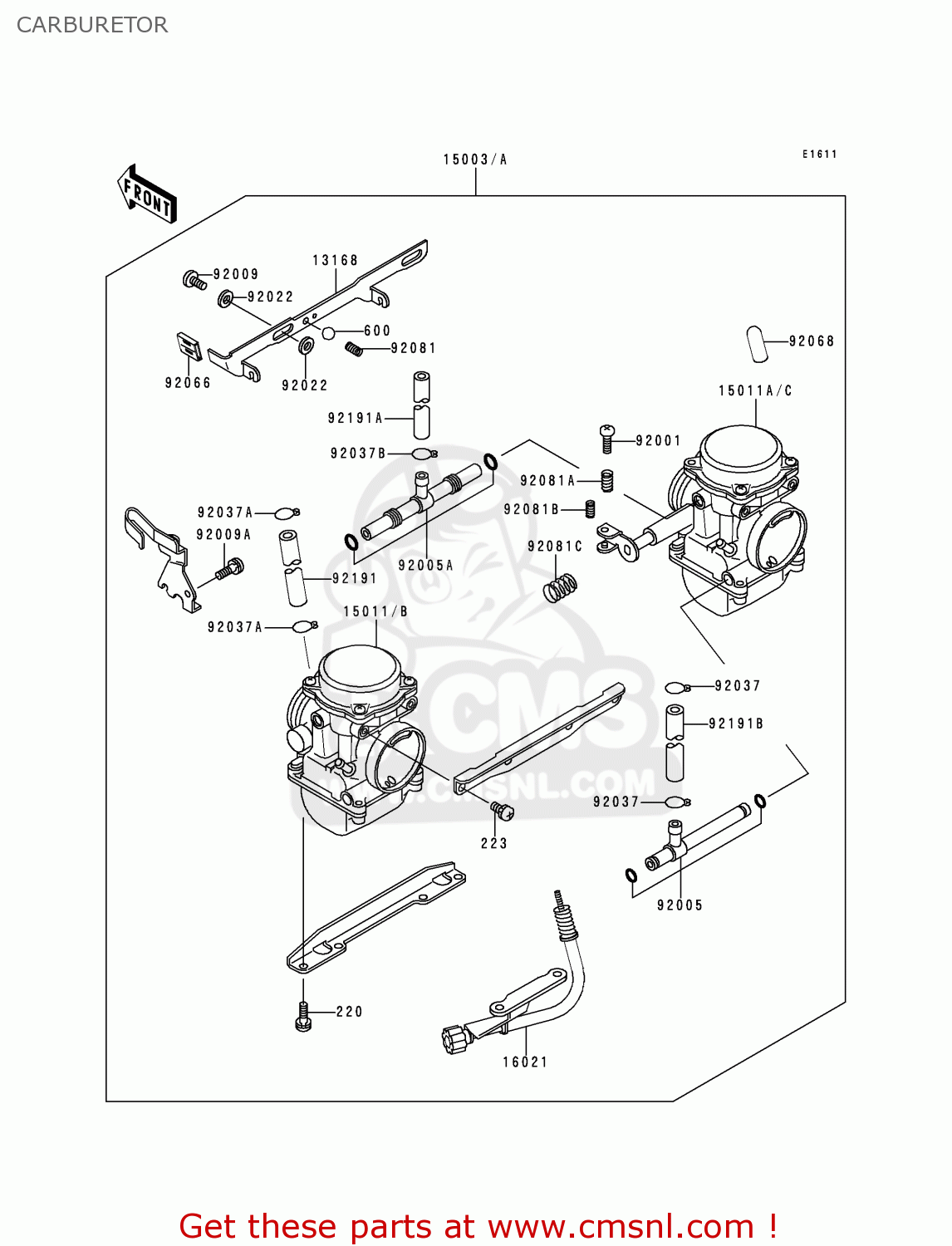 CARBURETOR EN500C2 VULCAN500LTD 1997 USA CALIFORNIA CANADA