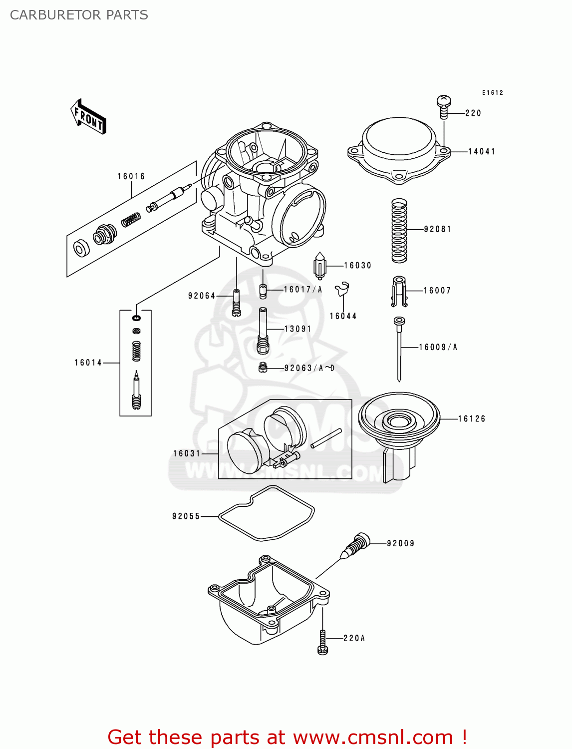CARBURETOR PARTS EN500C2 VULCAN500LTD 1997 USA CALIFORNIA CANADA