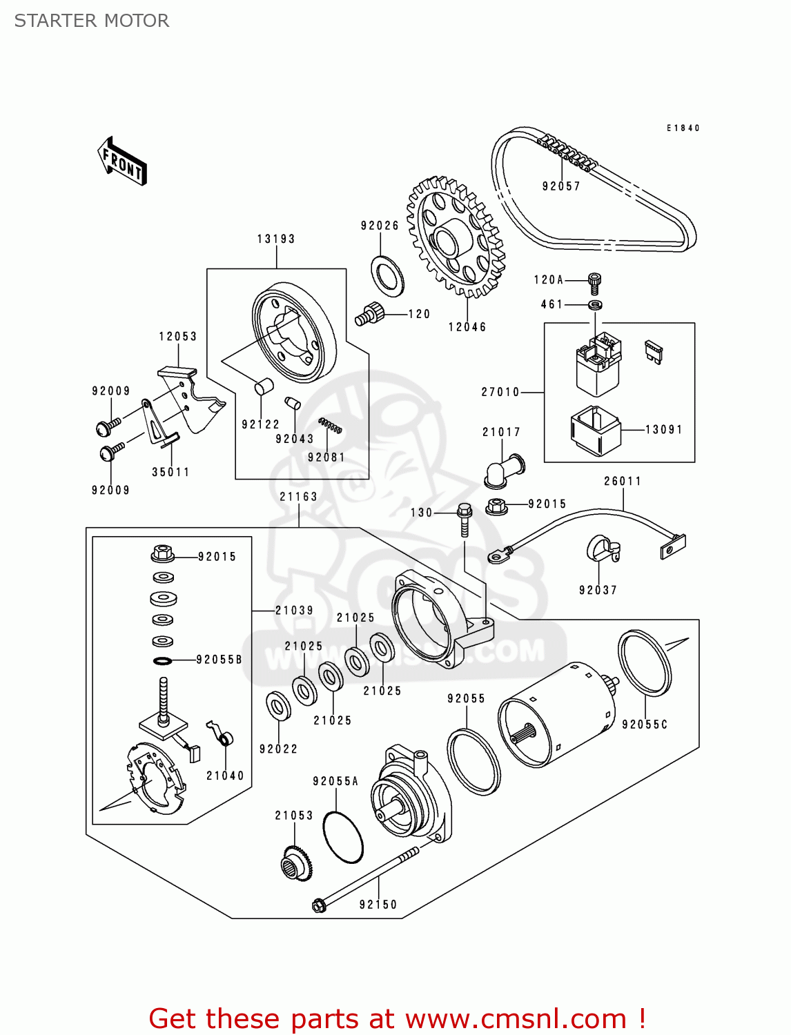 STARTER MOTOR EN500C2 VULCAN500LTD 1997 USA CALIFORNIA CANADA